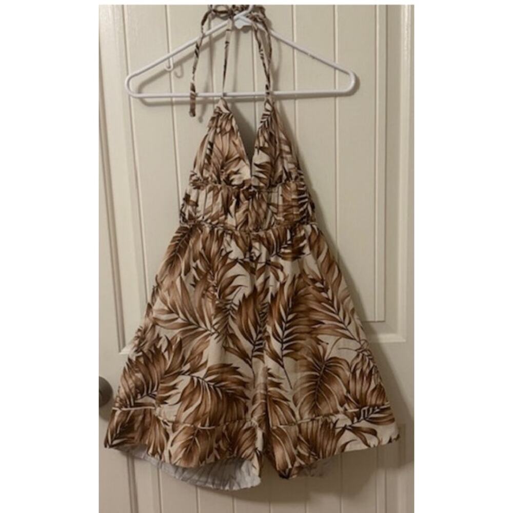 Autumn Adeigbo Karina Leaf Printed Halter Jumpsuit 2 - Picture 9 of 9